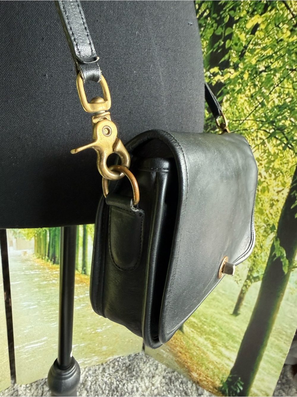 Vintage Coach 9755 Pocket Purse Black Glove Tanned Crossbody USA - Picture 7 of 12